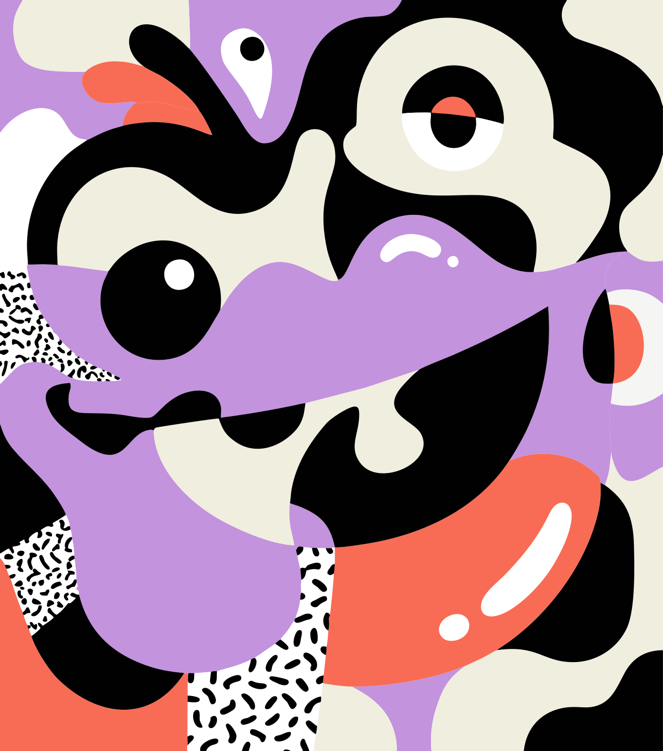 Abstract shapes with stippled patterns - Free Vector Illustration on ...