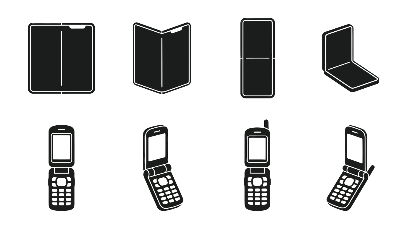 Mobile phone icons in various positions - Free Vector Illustration on ...