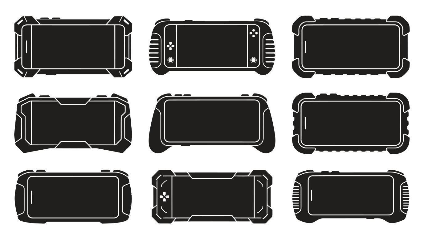 Rugged smartphone and gaming console silhouettes - Free Vector ...