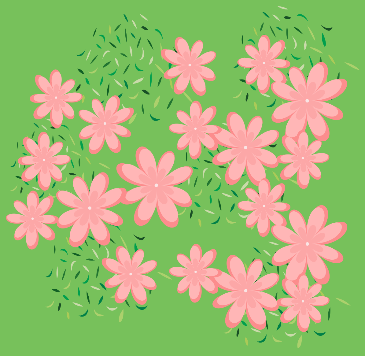 Pink flowers on green background - Free Vector Illustration on Unsplash