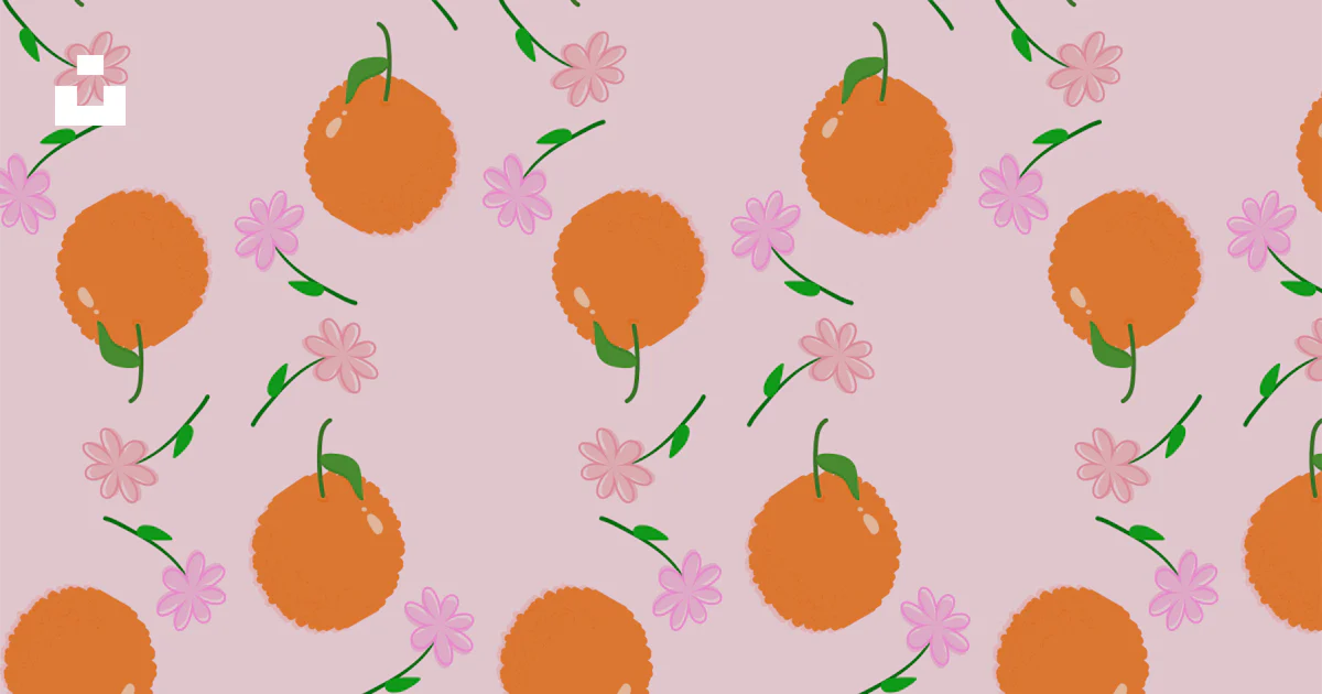 Cute Oranges Pattern Orange and flower repeating pattern - Free Vector Illustration on Unsplash