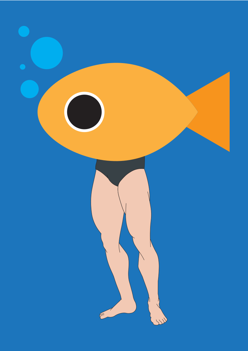 Person with fish head and legs - Free Vector Illustration on Unsplash